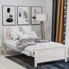 Twin Platform Bed,Wood Bed Frame with Headboard and Footboard Mattress Foundation Single Bed Platform for Boys, Girls, Kids, Young Teens and Adults,White view 1