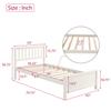 Twin Platform Bed,Wood Bed Frame with Headboard and Footboard Mattress Foundation Single Bed Platform for Boys, Girls, Kids, Young Teens and Adults,White view 2