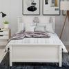 Twin Platform Bed,Wood Bed Frame with Headboard and Footboard Mattress Foundation Single Bed Platform for Boys, Girls, Kids, Young Teens and Adults,White view 3