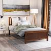 Twin Platform Bed,Wood Bed Frame with Headboard and Footboard Mattress Foundation Single Bed Platform for Boys, Girls, Kids, Young Teens and Adults,Walnut view 1