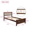 Twin Platform Bed,Wood Bed Frame with Headboard and Footboard Mattress Foundation Single Bed Platform for Boys, Girls, Kids, Young Teens and Adults,Walnut view 2