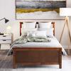 Twin Platform Bed,Wood Bed Frame with Headboard and Footboard Mattress Foundation Single Bed Platform for Boys, Girls, Kids, Young Teens and Adults,Walnut view 3
