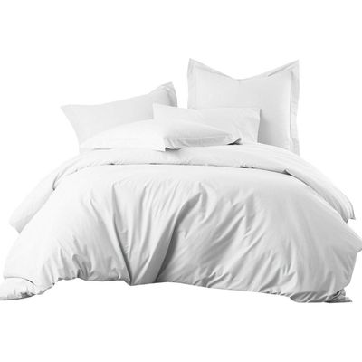 5 Piece White Queen/Full Size Duvet Cover with 4 Pillow,100% Organic Cotton 600 TC, Duvet/Quilted Cover Bedding Sets Exquisite Soft with Zipper Closure & Corner Ties Duvet Covers Set