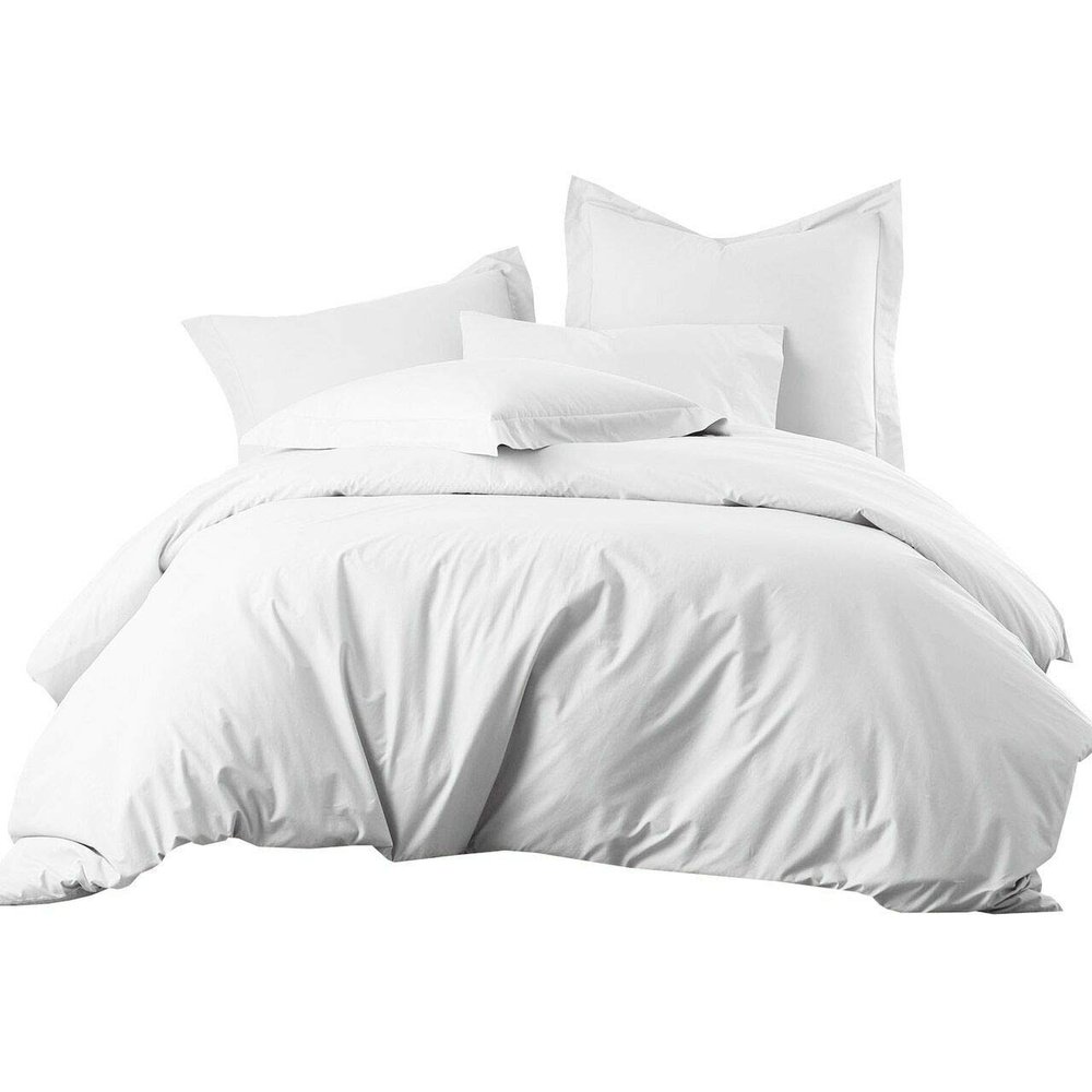 5 Piece White Queen/Full Size Duvet Cover with 4 Pillow,100% Organic Cotton 600 TC, Duvet/Quilted Cover Bedding Sets Exquisite Soft with Zipper Closure & Corner Ties Duvet Covers Set
