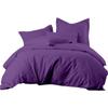 5 Piece Purple Queen/Full Size Duvet Cover with 4 Pillow,100% Organic Cotton 600 TC, Duvet/Quilted Cover Bedding Sets Exquisite Soft with Zipper Closure & Corner Ties Duvet Covers Set view 1