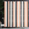 Ambesonne Retro Shower Curtain, Classical Vertical Stripes Pattern Texture Image Old Fashioned Display Artwork, Cloth Fabric Bathroom Decor Set with Hooks, 69" W x 75" L, Pale Rust view 3