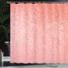 Ambesonne Geometric Shower Curtain, Small Dot Tiles Shape Simple Classical Creative Design, Cloth Fabric Bathroom Decor Set with Hooks, 69" W x 70" L, Coral White view 3
