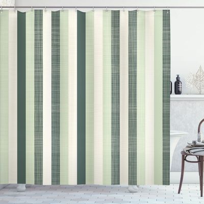 Ambesonne Retro Shower Curtain, Classical Vertical Stripes Pattern Texture Image Old Fashioned Display Artwork, Cloth Fabric Bathroom Decor Set with Hooks, 69" W x 84" L, Pistachio