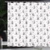 Ambesonne Owl Shower Curtain, Cartoon Style Illustration of Birds on The Branches Mysterious Woods Print, Cloth Fabric Bathroom Decor Set with Hooks, 69" W x 84" L, Maroon Grey view 3