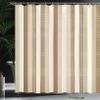 Ambesonne Retro Shower Curtain, Classical Vertical Stripes Pattern Texture Image Old Fashioned Display Artwork, Cloth Fabric Bathroom Decor Set with Hooks, 69" W x 75" L, Umber White view 3