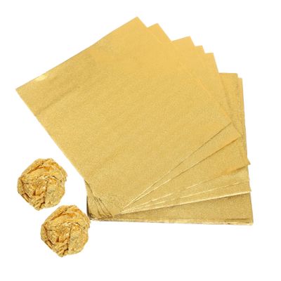 Yardwe Aluminum Foil Paper Wrapping 200pcs Gold Foil Wrapping Paper Candy Wrappers Food Packaging Gold Tissue for Birthday Wedding