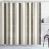 Ambesonne Retro Shower Curtain, Classical Vertical Stripes Pattern Texture Image Old Fashioned Display Artwork, Cloth Fabric Bathroom Decor Set with Hooks, 69" W x 84" L, Dark Eggshell view 1
