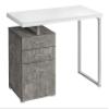 Monarch Specialties I 7648 Computer Desk, Home Office, Laptop, Left, Right Set-up, Storage Drawers, 48" L, Work, Metal, Laminate, Grey, White, Contemporary view 1