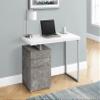 Monarch Specialties I 7648 Computer Desk, Home Office, Laptop, Left, Right Set-up, Storage Drawers, 48" L, Work, Metal, Laminate, Grey, White, Contemporary view 2