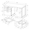 Monarch Specialties I 7648 Computer Desk, Home Office, Laptop, Left, Right Set-up, Storage Drawers, 48" L, Work, Metal, Laminate, Grey, White, Contemporary view 3