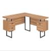 Monarch Specialties I 7612 Computer Desk, Home Office, Corner, Left, Right Set-up, Storage Drawers, 70" L, L Shape, Work, Laptop, Metal, Laminate, Brown, Black view 1