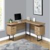 Monarch Specialties I 7612 Computer Desk, Home Office, Corner, Left, Right Set-up, Storage Drawers, 70" L, L Shape, Work, Laptop, Metal, Laminate, Brown, Black view 2
