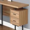 Monarch Specialties I 7612 Computer Desk, Home Office, Corner, Left, Right Set-up, Storage Drawers, 70" L, L Shape, Work, Laptop, Metal, Laminate, Brown, Black view 4
