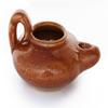 Biblical Herodian Clay Oil Lamp Authentic Glazed Replica from The Time of Jesus in Jerusalem - Handmade Holy Land Christian Faith Gift view 1