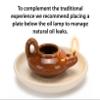 Biblical Herodian Clay Oil Lamp Authentic Glazed Replica from The Time of Jesus in Jerusalem - Handmade Holy Land Christian Faith Gift view 3