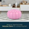 Marrakesh Gallery Genuine Leather Round Pouf Unstuffed - Moroccan Ottoman Footstool, Footrest Cover - Boho Decor - Bohemian Living Room, Bedroom, Kids Room, Gift & Wedding view 3