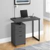 Monarch Specialties I 7645 Computer Desk, Home Office, Laptop, Left, Right Set-up, Storage Drawers, 48" L, Work, Metal, Laminate, Grey, Black, Contemporary view 2