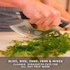 Dalstrong Ulu Knife - 7 inch - Rocking, Mincing, Slicing Meat & Herb Knife - Gladiator Series Elite - High-Carbon 5CR15MOV Steel - Razor Sharp Kitchen Knife - G10 Handle - Chef Knife view 3