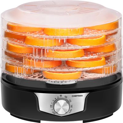 Chefman 5-Tray Food Dehydrator, 11.4-Inch Transparent Trays, Adjustable Temperature Control, Create Dried Snacks For The Family, Prepare Fruits, Jerky, Vegetables, Meats, & Herbs