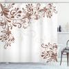 Ambesonne Oriental Shower Curtain, Floral Ivy Swirls and Leaves Abstract Modern Frame Like Artwork Image, Cloth Fabric Bathroom Decor Set with Hooks, 69" W x 70" L, Pale Chocolate view 1
