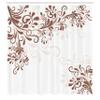 Ambesonne Oriental Shower Curtain, Floral Ivy Swirls and Leaves Abstract Modern Frame Like Artwork Image, Cloth Fabric Bathroom Decor Set with Hooks, 69" W x 70" L, Pale Chocolate view 2