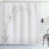 Ambesonne Music Shower Curtain, Flying Dandelions Notes Summer Spring Meadow Silhouette Softness Simple Print, Cloth Fabric Bathroom Decor Set with Hooks, 69" W x 75" L, Pale Grey view 1