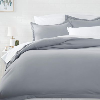 1 Pcs Light-Weight Cotton Comforter Bedding Set with Pillow Sham Goose Down-Alternative 500 GSM Premium Quality Comforter Set Oversized Queen, Dark Grey