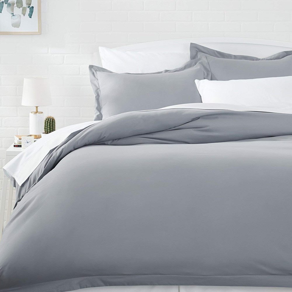 1 Pcs Light-Weight Cotton Comforter Bedding Set with Pillow Sham Goose Down-Alternative 500 GSM Premium Quality Comforter Set Oversized Queen, Dark Grey