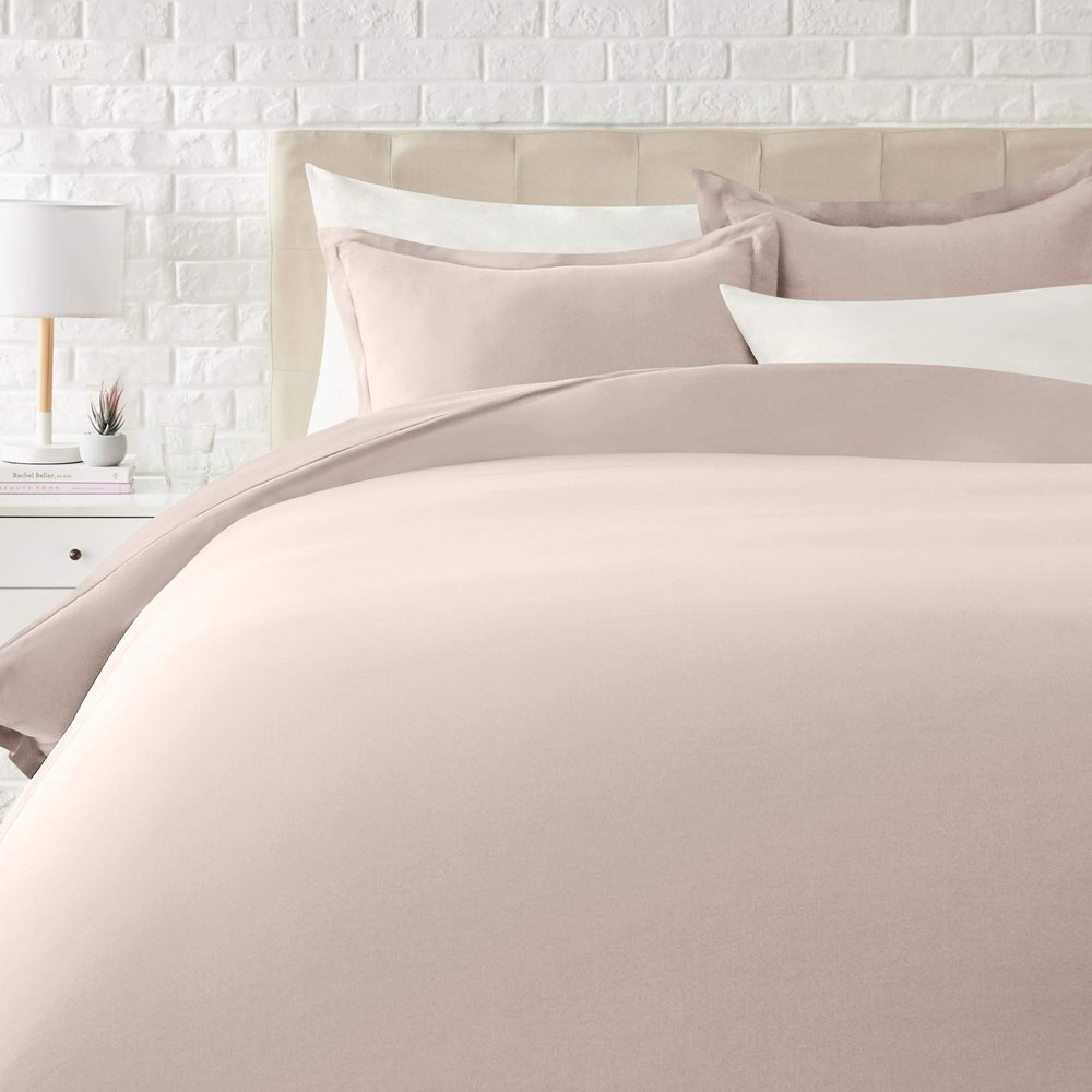 1 Pcs Light-Weight Cotton Comforter Bedding Set with Pillow Sham Goose Down-Alternative 500 GSM Premium Quality Comforter Set Oversized Queen, Blush
