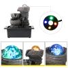 Dyna-Living Water Fountains Indoor Tabletop Fountain with Pump Waterfall Fountain Indoor Coloured LED Lights Desk Water Fountains for Home Office Decor Style 1 view 2