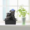 Dyna-Living Water Fountains Indoor Tabletop Fountain with Pump Waterfall Fountain Indoor Coloured LED Lights Desk Water Fountains for Home Office Decor Style 1 view 4