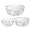 OBR KING Glass Salad Bowl Set of 3 Phnom Penh Mixing Bowls Irregular Shape Serving Containers for Kitchen Prep Fruit Pasta Popcorn and Snack view 1