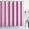 Ambesonne Stripes Shower Curtain, Little Stars in Circles Pink Hearts Polka Dots on Dark Backdrop, Cloth Fabric Bathroom Decor Set with Hooks, 69" W x 75" L, Blush view 1