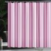 Ambesonne Stripes Shower Curtain, Little Stars in Circles Pink Hearts Polka Dots on Dark Backdrop, Cloth Fabric Bathroom Decor Set with Hooks, 69" W x 75" L, Blush view 3