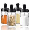 3PCS Glass Seasoning Jar, Transparent Empty Spice Container, Used for Oil, Salt, Sugar, Honey, Spice Seasoning Device view 3