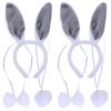 KESYOO Kids Headband 2 Set/6pcs Adorable Plush Bunny Ears Headwear Easter Cosplay Party Decor Props Tie Tail Hair Hoop Set For Nightclubs Masquerade Christmas (Grey) Boys Outfits view 1