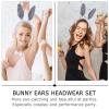 KESYOO Kids Headband 2 Set/6pcs Adorable Plush Bunny Ears Headwear Easter Cosplay Party Decor Props Tie Tail Hair Hoop Set For Nightclubs Masquerade Christmas (Grey) Boys Outfits view 3