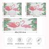 Blueangle Tropical Palm Tree Flamingo Satin Pillowcase for Hair and Skin Silk Pillowcase, Queen Size(20x30 inches) - Satin Pillow Covers with Envelope Closure view 2