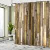 Ambesonne Wooden Print Shower Curtain, Brown Old Hardwood Floor Plank Grunge Lodge Garage Natural Rural Graphic, Cloth Fabric Bathroom Decor Set with Hooks, 69" W x 84" L, Caramel Camel view 4