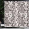 Ambesonne Cat Shower Curtain, Colorful Kittens Domestic Contour Geometric Design, Cloth Fabric Bathroom Decor Set with Hooks, 69" W x 75" L, Warm Taupe view 3