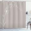 Ambesonne Music Shower Curtain, Flying Dandelions Notes Summer Spring Meadow Silhouette Softness Simple Print, Cloth Fabric Bathroom Decor Set with Hooks, 69" W x 70" L, Pale Sepia view 1