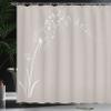 Ambesonne Music Shower Curtain, Flying Dandelions Notes Summer Spring Meadow Silhouette Softness Simple Print, Cloth Fabric Bathroom Decor Set with Hooks, 69" W x 70" L, Pale Sepia view 3