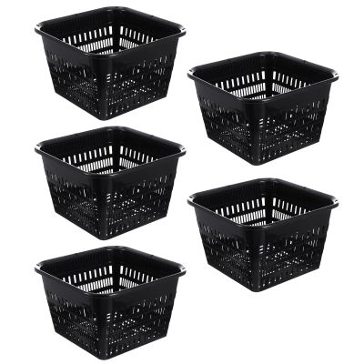 Cabilock 5-Pack Octagon Orchid Pots 7.07 Inch Root Control Planters with Drainage Holes Thick Breathable Plastic for Indoor Outdoor Gardening