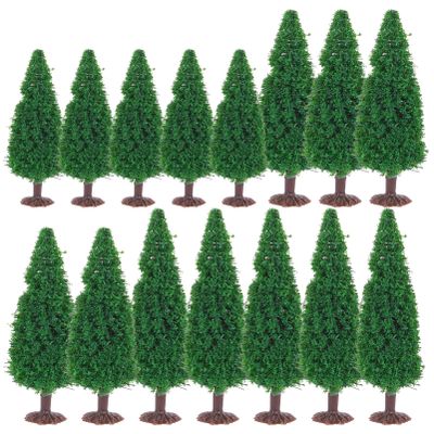 Cabilock 15pcs Mini Pine Tree Model for DIY Landscape Decoration Xmas