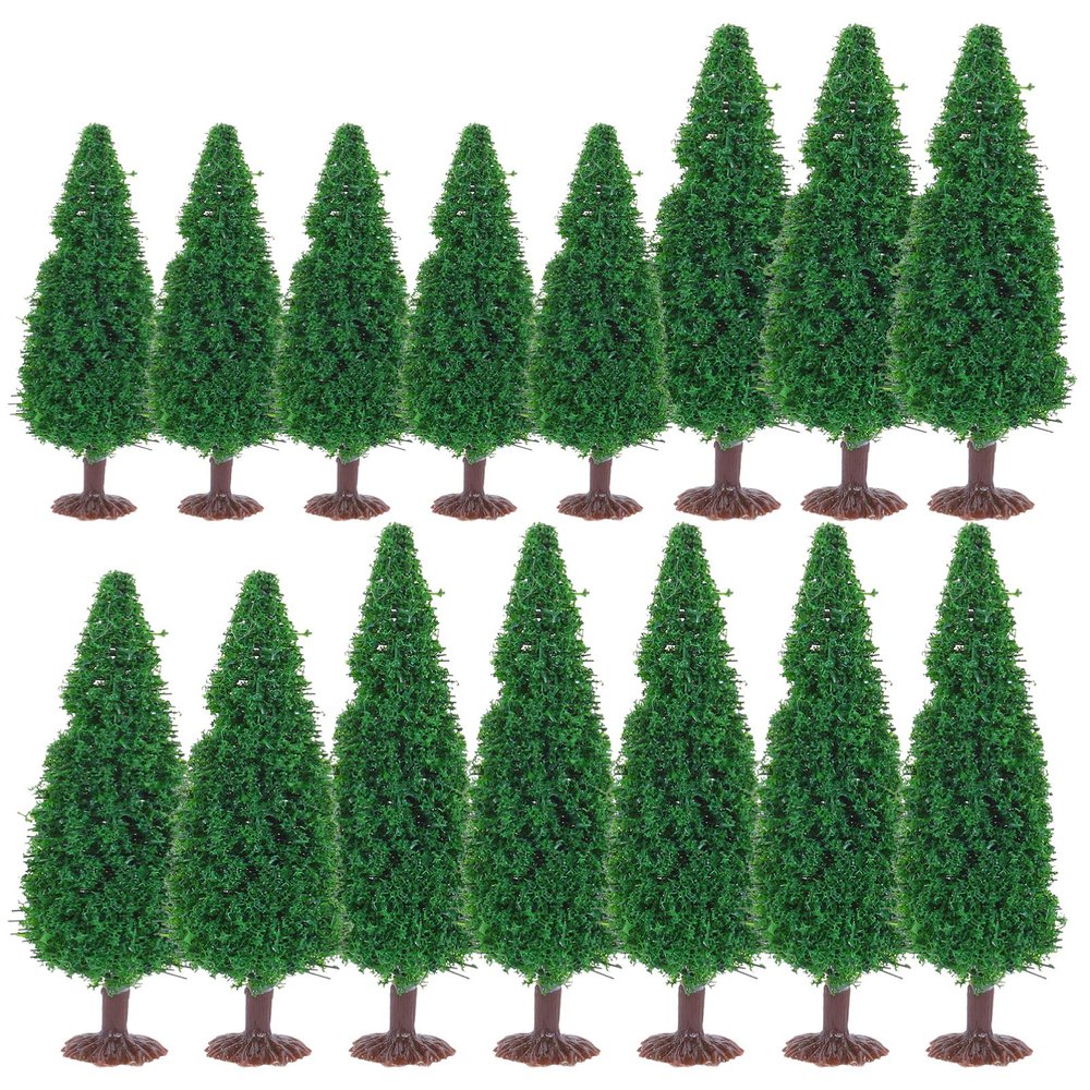 Cabilock 15pcs Mini Pine Tree Model for DIY Landscape Decoration Xmas